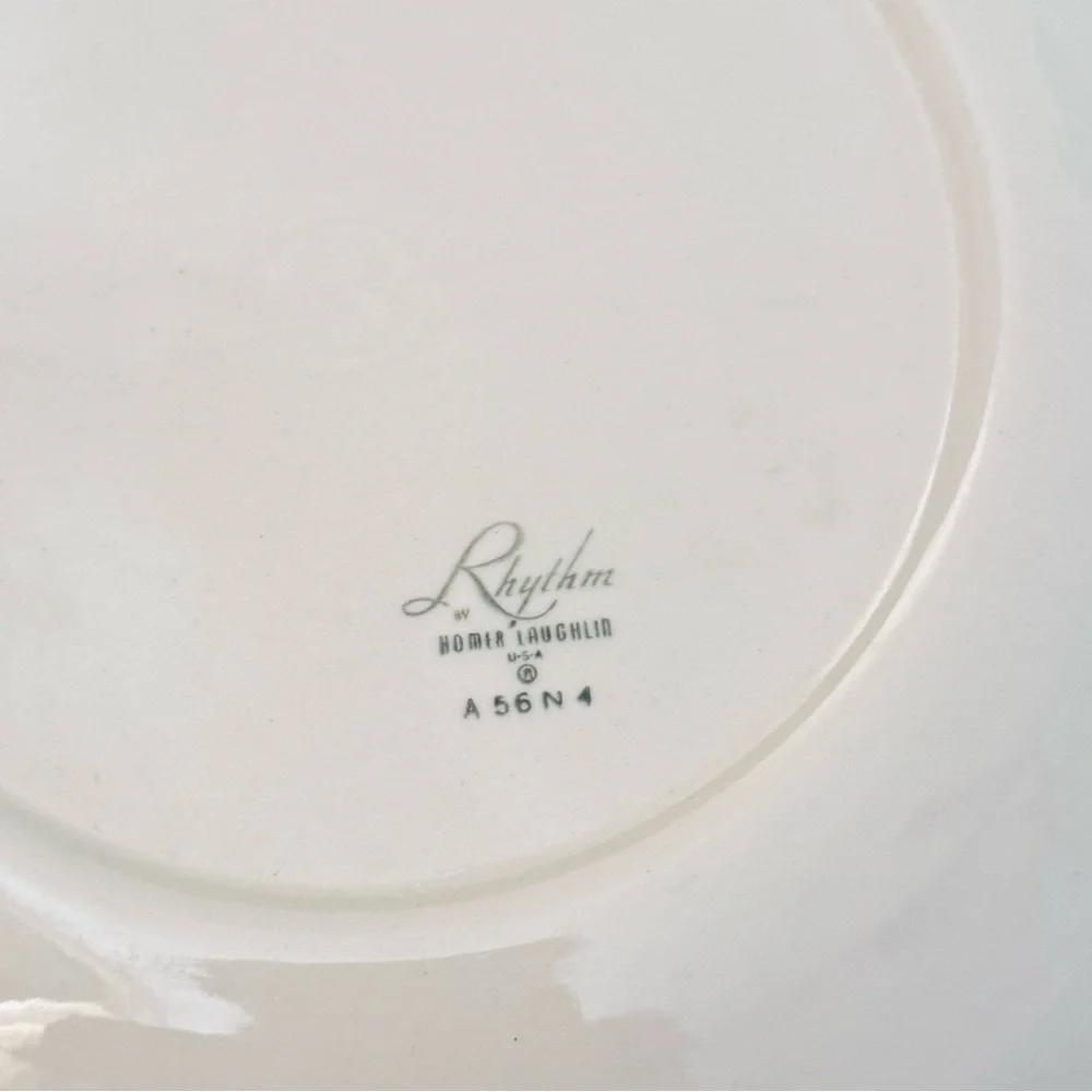 MCM Vintage Rhythm Homer Laughlin Lotus Hai Dinner Plates Set of 5